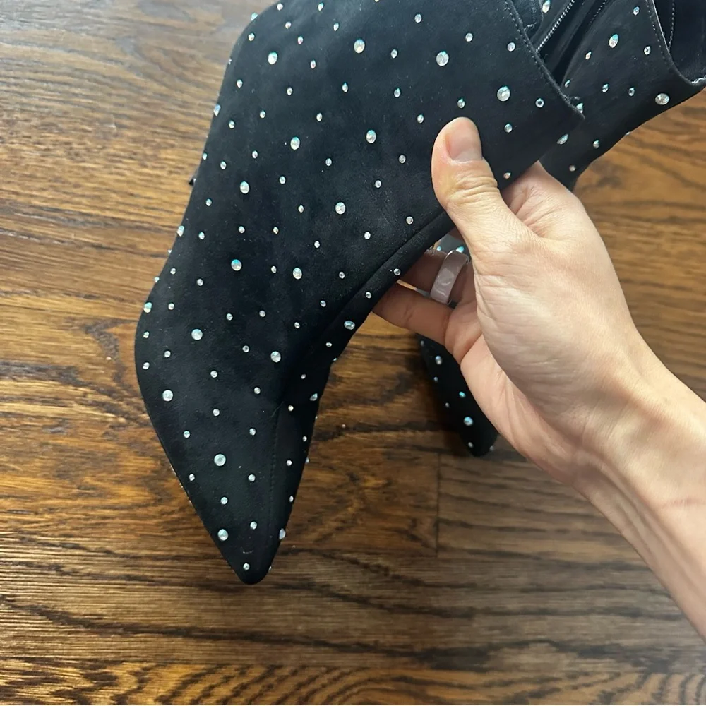 Leith Macee black rhinestone ankle booties US 8 | evening | black tie